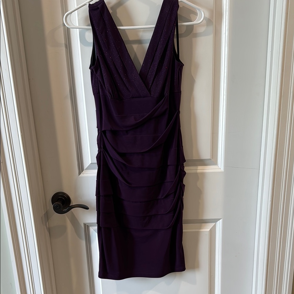 Valerie Bertinelli Size 4 Deep Purple Sleeveless Elegant Dress
